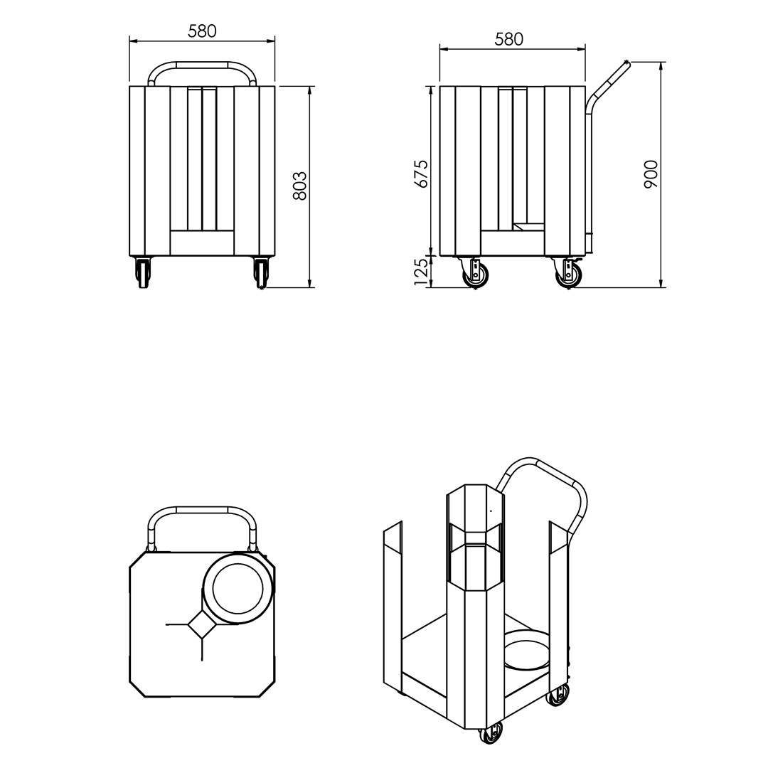 Carro para Transporte de Pratos em Inox - Imagem 3