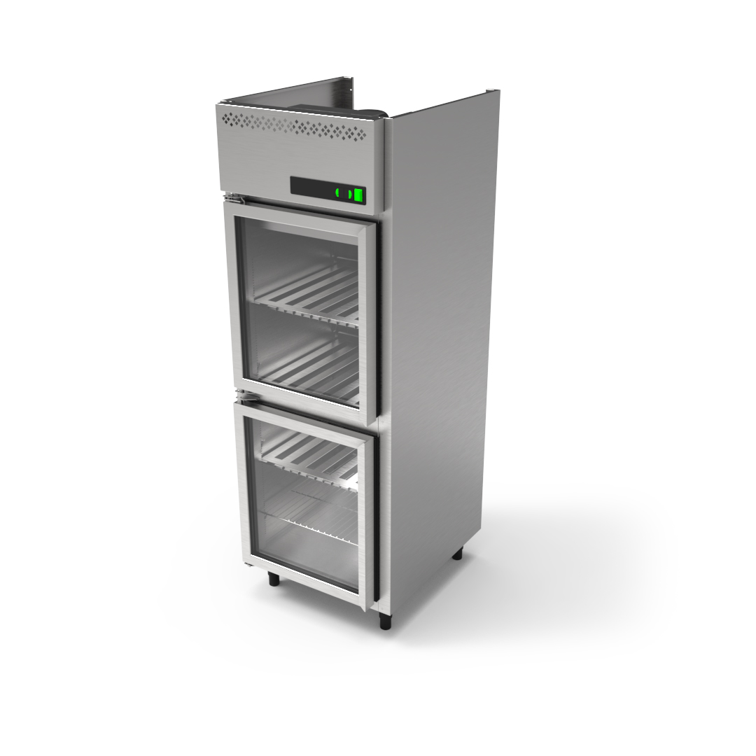 Freezer Vertical 2 Portas de Vidro Bipartidas – Gold Line
