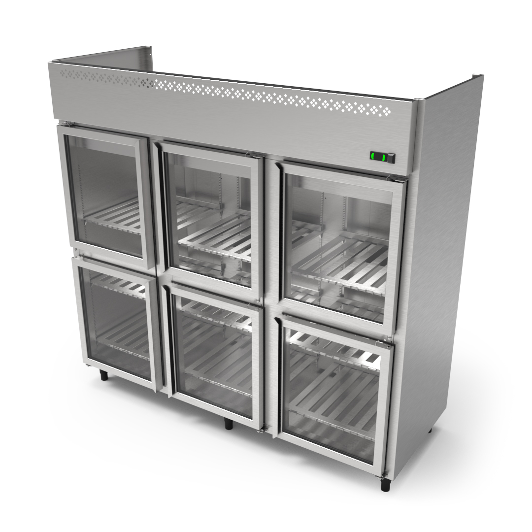 Freezer Vertical 6 Portas de Vidro Bipartidas – Gold Line