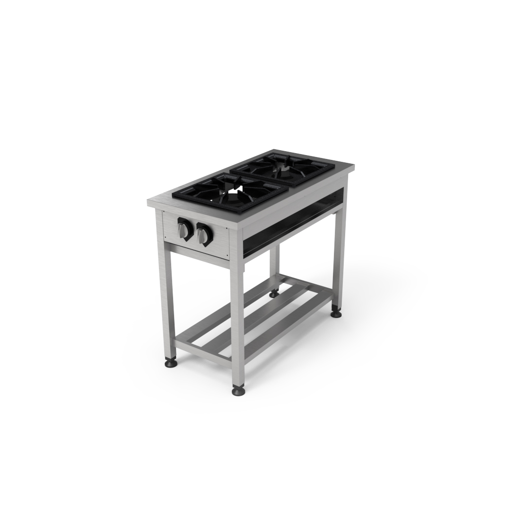 Fogão a Gás 2 Bocas Vertical de Encosto – Grelha 30cm