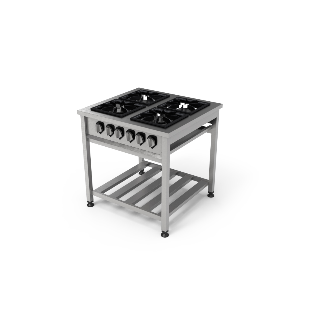 Fogão a Gás 4 Bocas de Encosto – Grelha 30cm