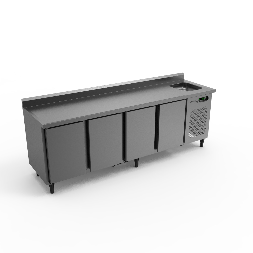 Freezer Horizontal 4 Portas com Tampo e Cuba 2500mm
